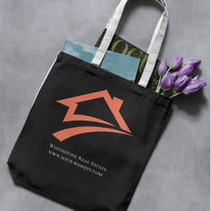 Bolso De Tela Agente Inmobiliario Negro Único y Elegante