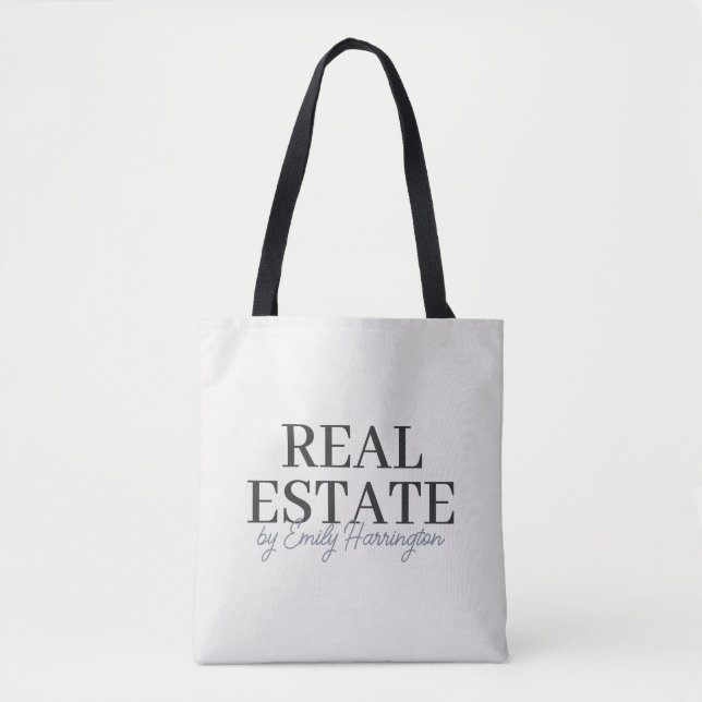 Bolso De Tela Agente Inmobiliario Neutral Moderno (Anverso)