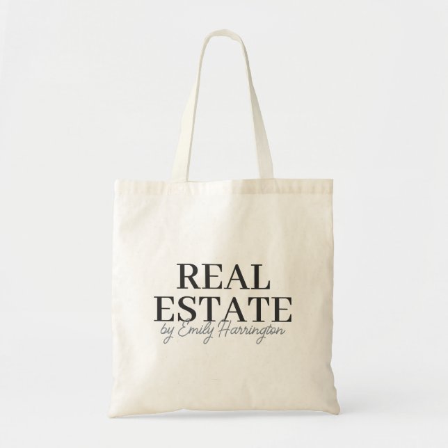 Bolso De Tela Agente Inmobiliario Neutral Moderno (Frente)