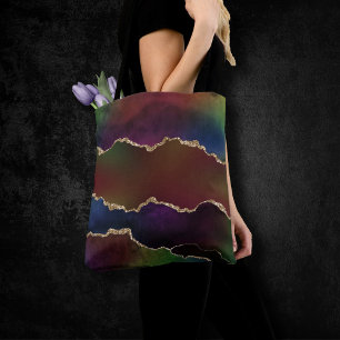 Bolso De Tela Agitación oscura intensa Moody Rainbow Jewel Ton