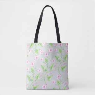 Bolso De Tela Agradable patrón acuático de flores rosas