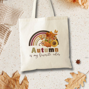 Bolso De Tela Agradables Vibes de calabaza floral de otoño