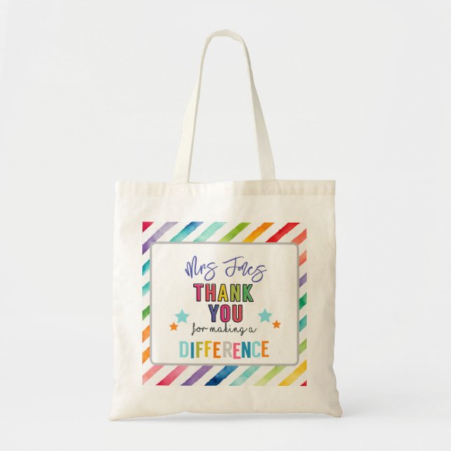 Bolso De Tela agradecemos voluntariamente por hacer algo diferen (Frente)