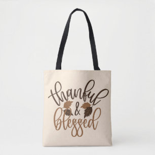 Bolso De Tela Agradecidos y bendecidos