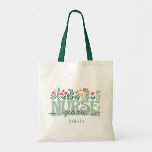 Bolso De Tela Agradecimiento a enfermeras pediátricas florales