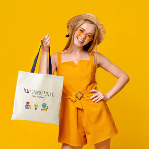 Bolso De Tela Agradecimiento a los maestros Enseñar Inspirar Rep