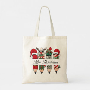 Bolso De Tela Agradecimiento a maestros Navidad Nombre personali