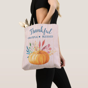 Bolso De Tela Agradecimiento bendecido con calabaza Naranja