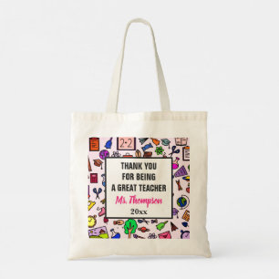 Bolso De Tela Agradecimiento De Los Maestros Escolares Gracias A