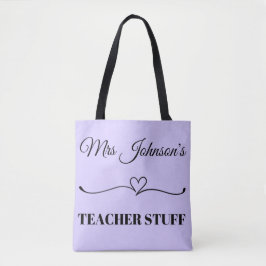 Bolso De Tela Agradecimiento del profesor de nombre personalizad