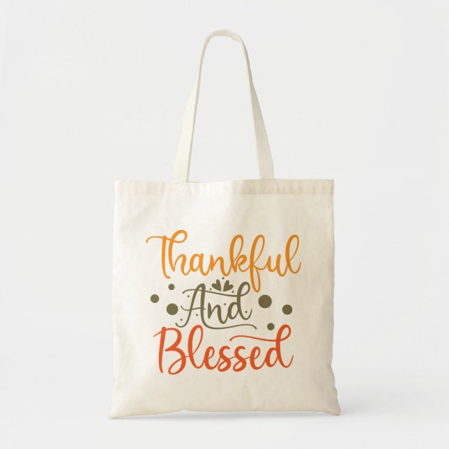 Bolso De Tela Agradecimiento Y Bendición Acción De Gracias (Frente)