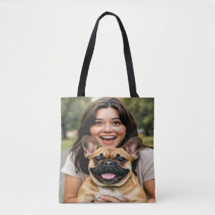 Bolso De Tela Agregar foto personalizada de Bulldog Francés