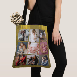 Bolso De Tela AGREGAR TU personalizado DE FOTOS collage Día de l