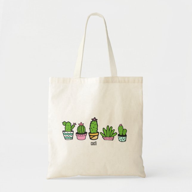 Bolso De Tela agrupación de cactus (Frente)