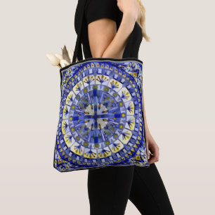 Bolso De Tela Agua azul de la Marina Mosaica Boho -