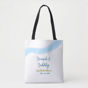 Bolso De Tela agua azul dorada acuarela burbujeante y nupcial de