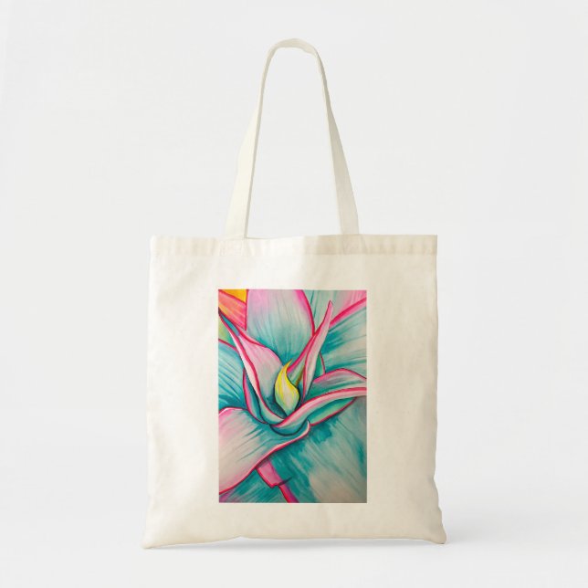 Bolso De Tela Agua de Agave suculenta arte fino (Frente)