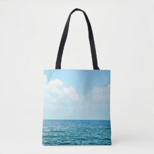 Bolso De Tela Agua del océano, cielo azul claro.