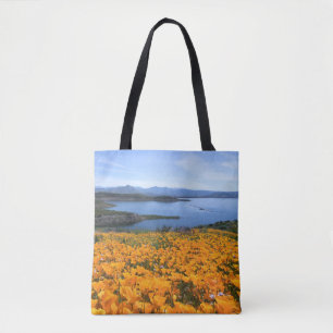 Bolso De Tela Agua Lago California Con Cachorros Dorados