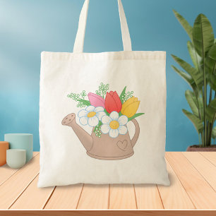 Bolso De Tela Agua lata con flores