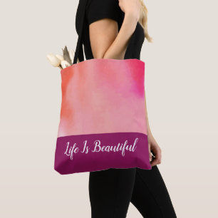 Bolso De Tela Agua magenta rosa claro