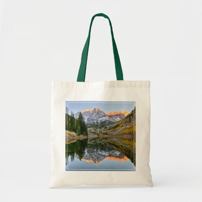 Bolso De Tela Agua | Maroon Bells Lake Aspen Trees (Frente)