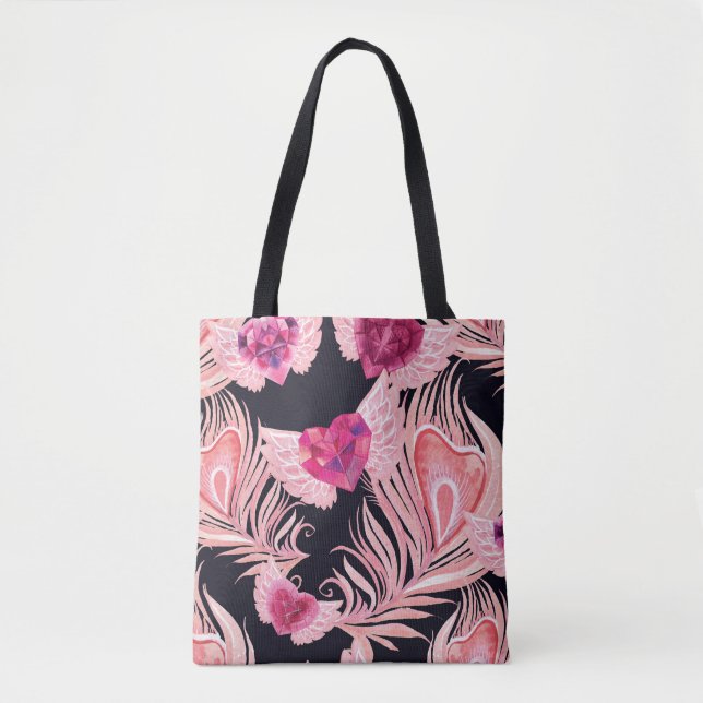 Bolso De Tela Agua suave y transparente patrón de San Valentín (Anverso)