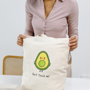 Bolso De Tela aguacate gracioso y enfadado, '¡No me toques!'
