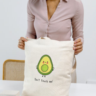 Bolso De Tela aguacate gracioso y enfadado, '¡No me toques!'