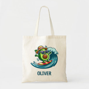 Bolso De Tela Aguacate Surfista Adorable Golpea las Olas Persona