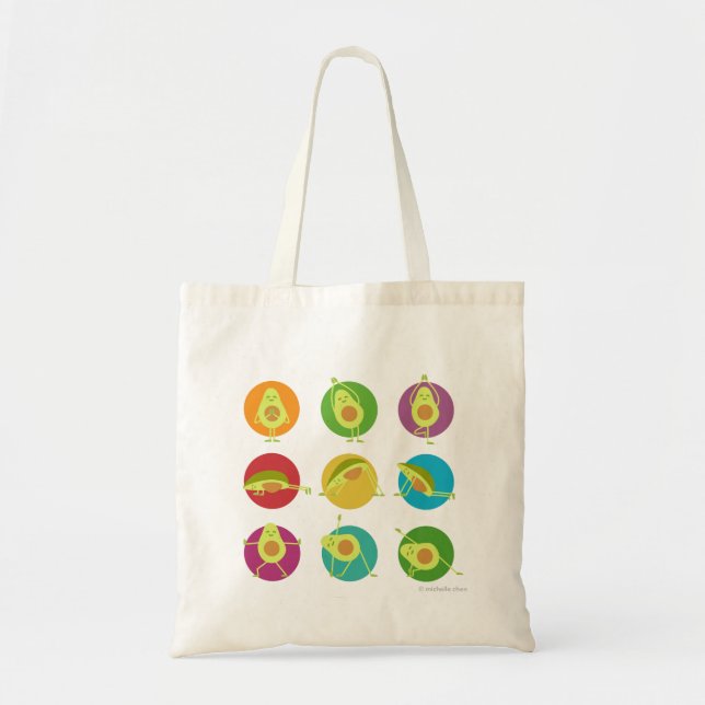 Bolso De Tela Aguacates que hacen yoga (Frente)