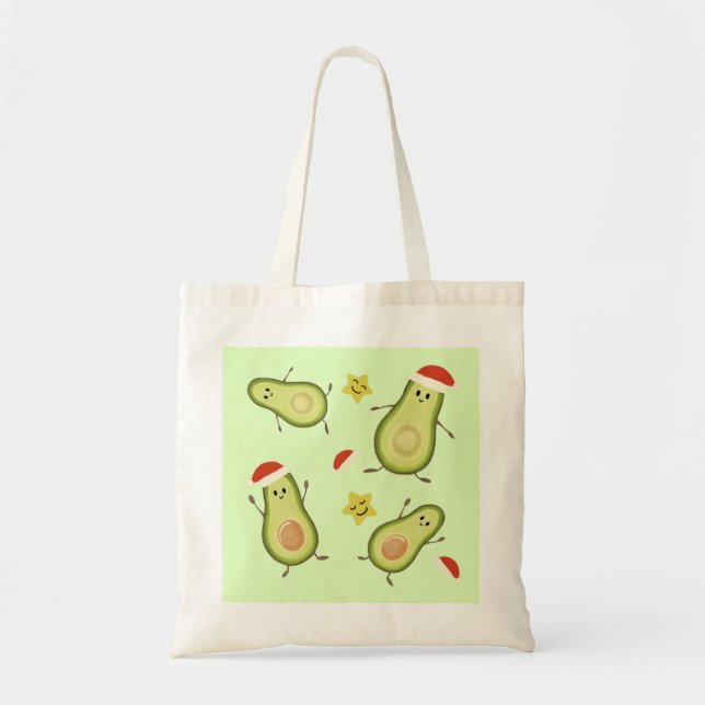 Bolso De Tela Aguacates y Navidad (Frente)