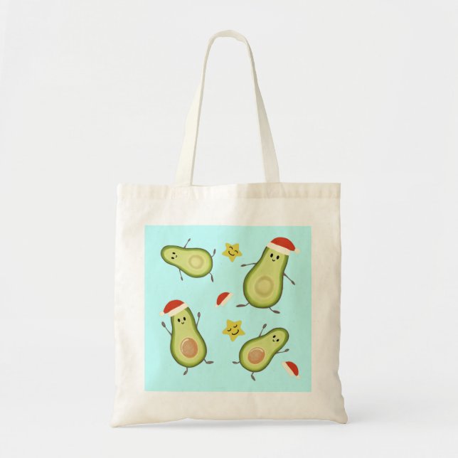 Bolso De Tela Aguacates y Navidad (Frente)