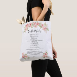 Bolso De Tela Aguadas de Florales de Rubor Bienaventuranzas Escr