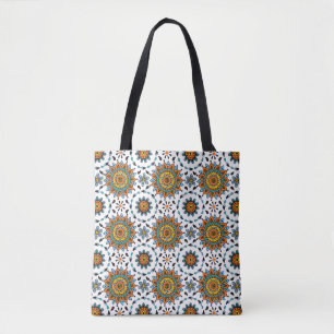 Bolso De Tela Aguamarina tribal opulenta del naranja del modelo