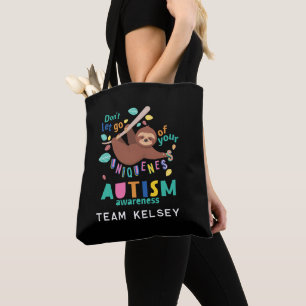 Bolso De Tela Aguarda Con Tu Conciencia De Autismo De La Lema De