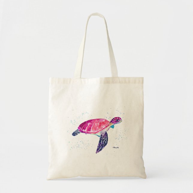 Bolso De Tela Aguas de tortuga marina océano tropical hawaiano (Frente)