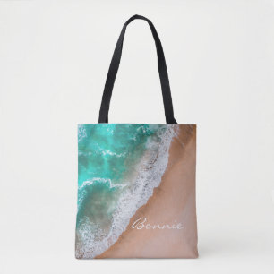 Bolso De Tela Aguas del océano en la playa y verano tropical