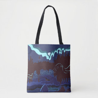 Bolso De Tela Aguas fronterizas Loon Campsite Tote Bag