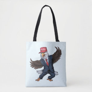 Bolso De Tela Águila americana divertida 