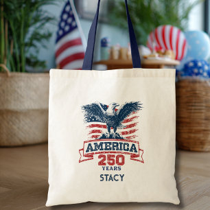 Bolso De Tela Águila Americana Patriótica 250 Aniversario divert
