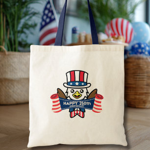 Bolso De Tela Águila Americana Patriótica Feliz 250 Aniversario