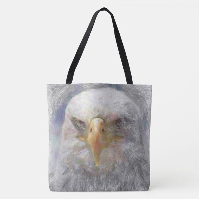 Bolso De Tela Águila animal artística. (Anverso)