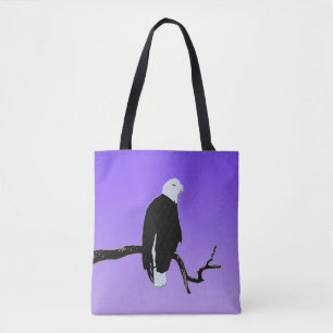 Bolso De Tela Águila calva al atardecer - Original Arte de Vida 