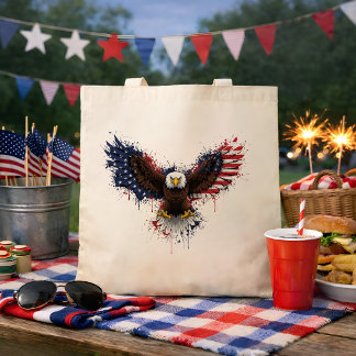 Bolso De Tela Águila calva americana patriótica