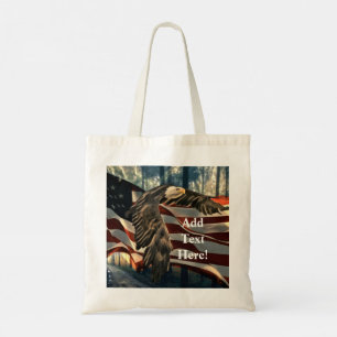 Bolso De Tela Águila calva Bandera Americana Camino hacia la bol