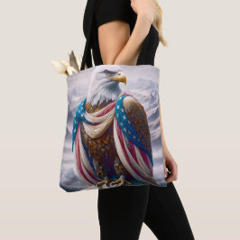 Bolso De Tela Águila calva con lágrima y bandera estadounidense