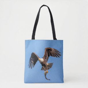 Bolso De Tela Águila calva con pescado