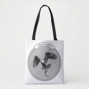 Bolso De Tela Águila calva con pescado