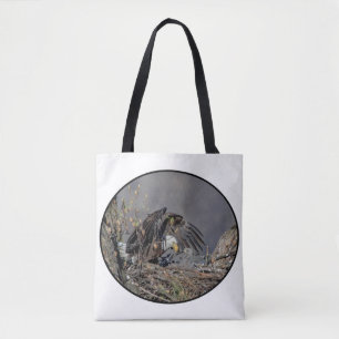 Bolso De Tela Águila calva con su bebé